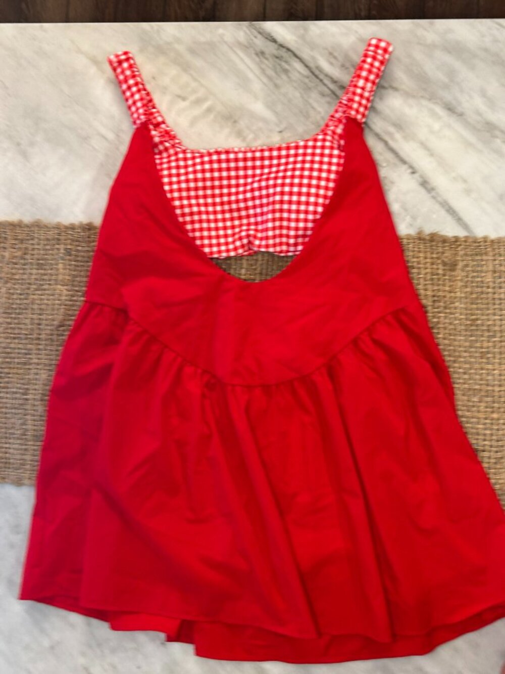 AS REVIVAL RED AND WHITE GINGHAM ATHLETIC DRESS NWT SIZE XL